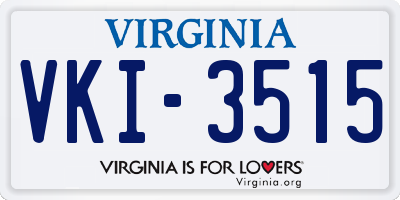 VA license plate VKI3515