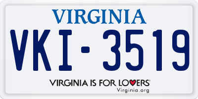 VA license plate VKI3519