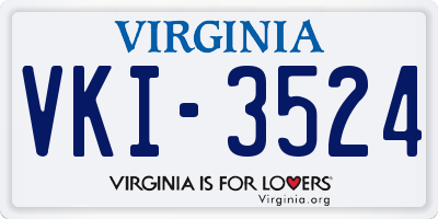 VA license plate VKI3524