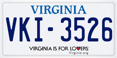 VA license plate VKI3526