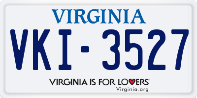 VA license plate VKI3527