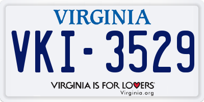 VA license plate VKI3529