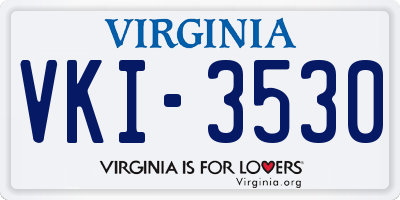 VA license plate VKI3530