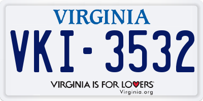 VA license plate VKI3532