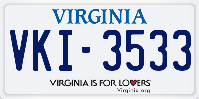 VA license plate VKI3533