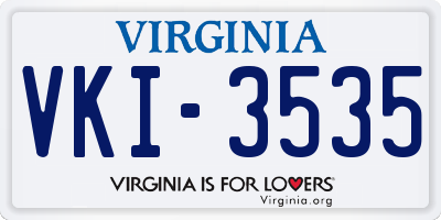 VA license plate VKI3535