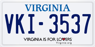 VA license plate VKI3537