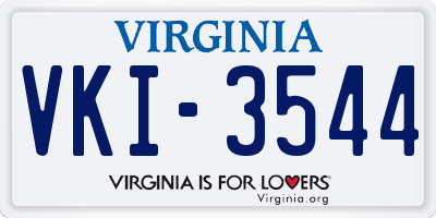 VA license plate VKI3544