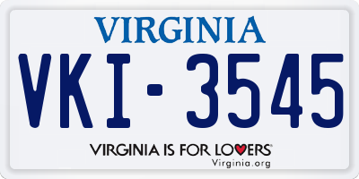 VA license plate VKI3545