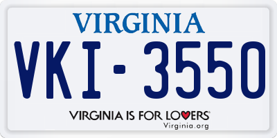 VA license plate VKI3550