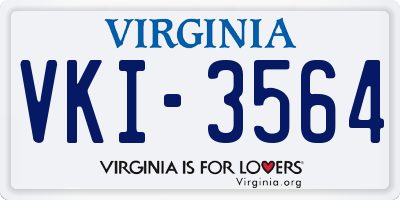 VA license plate VKI3564