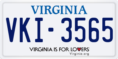 VA license plate VKI3565