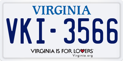 VA license plate VKI3566