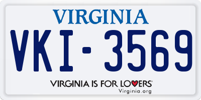 VA license plate VKI3569