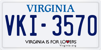 VA license plate VKI3570