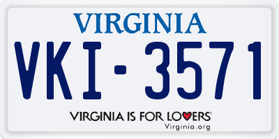 VA license plate VKI3571
