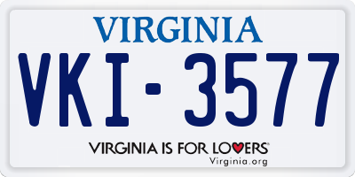 VA license plate VKI3577
