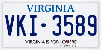 VA license plate VKI3589