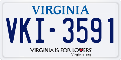 VA license plate VKI3591