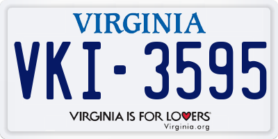 VA license plate VKI3595
