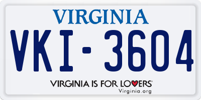 VA license plate VKI3604