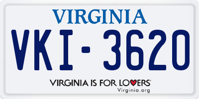 VA license plate VKI3620