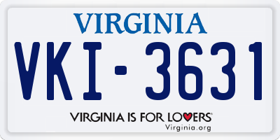 VA license plate VKI3631
