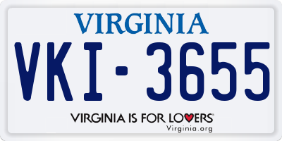 VA license plate VKI3655
