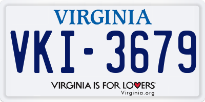 VA license plate VKI3679