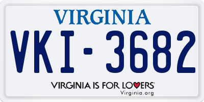 VA license plate VKI3682