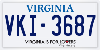 VA license plate VKI3687