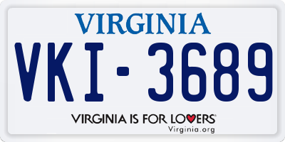 VA license plate VKI3689