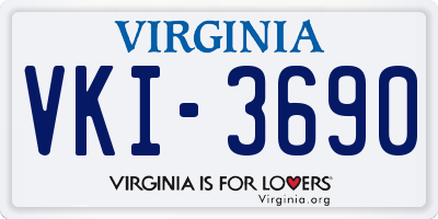 VA license plate VKI3690