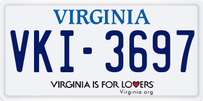VA license plate VKI3697