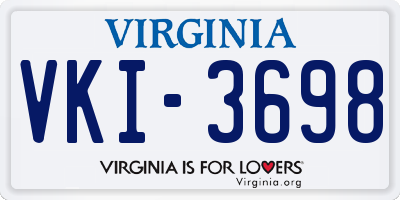 VA license plate VKI3698
