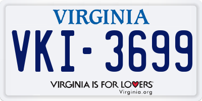 VA license plate VKI3699