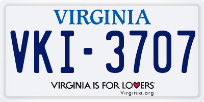 VA license plate VKI3707