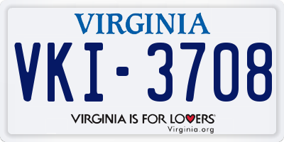 VA license plate VKI3708