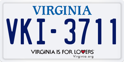 VA license plate VKI3711
