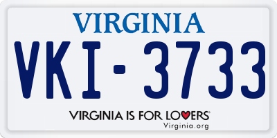 VA license plate VKI3733