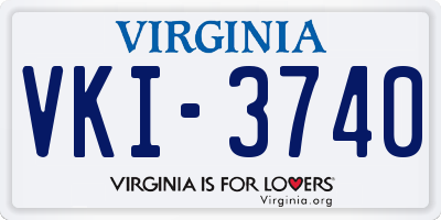 VA license plate VKI3740
