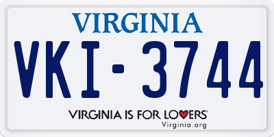 VA license plate VKI3744