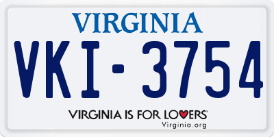 VA license plate VKI3754