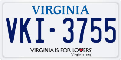 VA license plate VKI3755