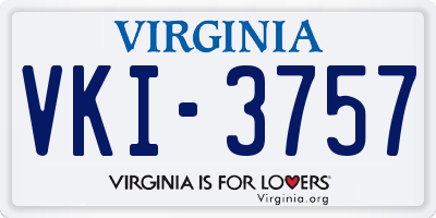 VA license plate VKI3757