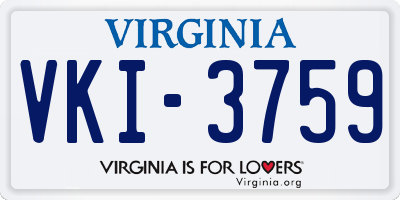 VA license plate VKI3759
