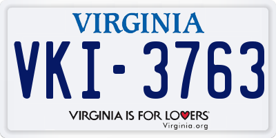 VA license plate VKI3763