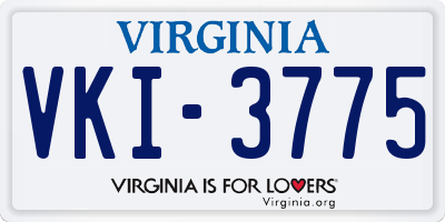 VA license plate VKI3775