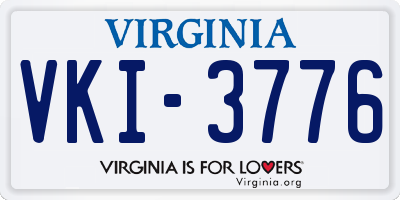 VA license plate VKI3776
