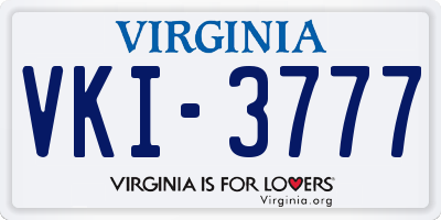 VA license plate VKI3777